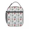 Camera And Coffee Pattern Insulated Lunch Bag for Women Children Portable Food Boxes Thermal Lunch Box Tote