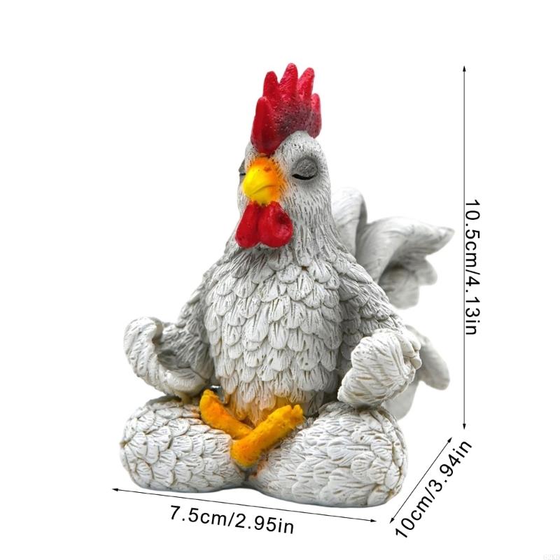 62KD Resins Rooster Decors Calming Meditations Gift For Home Office Desktop Decors