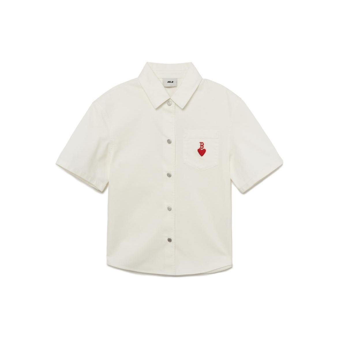 MLB SS24 Basislogo Boston Red Sox Unifarbene Poloshirt Outdoor Locker Lässig Jeans Kurzarmhemd Damenhemden Off-White 3FDRH0233-43CRS M white
