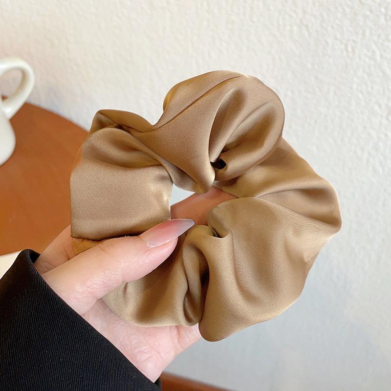 French Style Women Silk Scrunchie high sense Solid Color Hair Bands ladies Sports Dancing Ponytail Holder Hair Accessories Ties