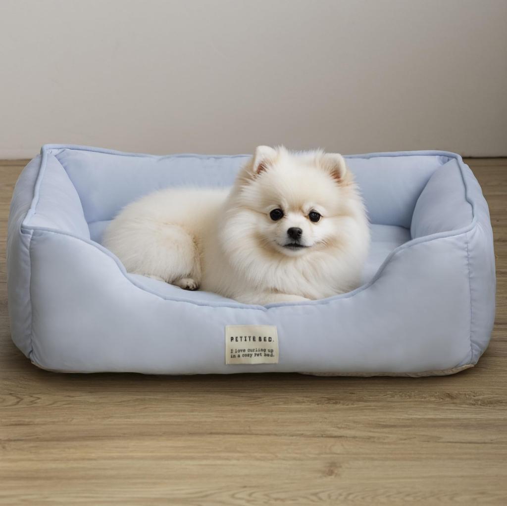 Washable Cooling Square Dog Bed with Reversible Seat Cooling for Dogs and Cats Solid Cushion, (Medium, Blue)