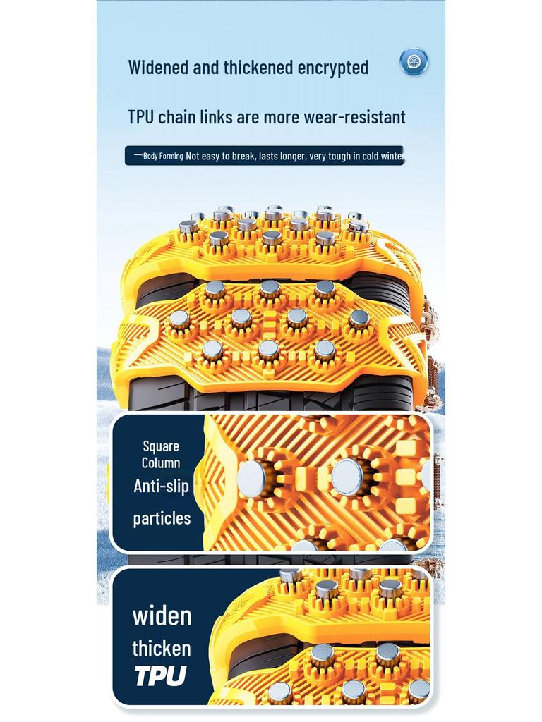 Universal Thickened Anti-Skid Ice-Breaking Tire Chains for Sedans & SUVs