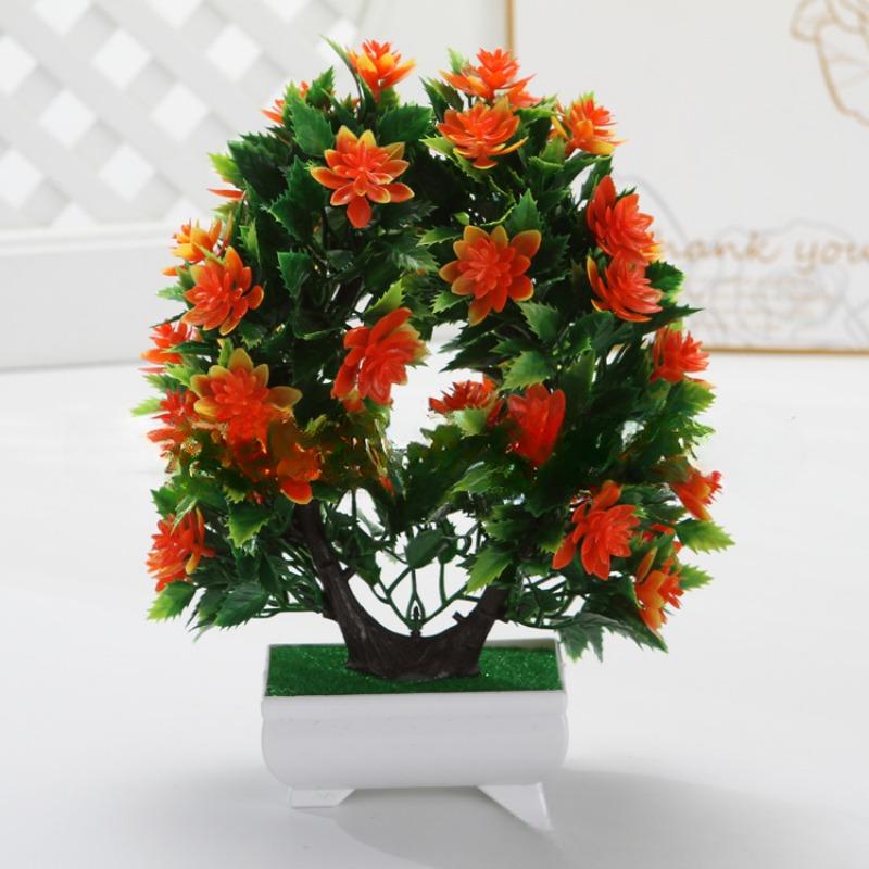 Flower, Small Tree Money TreePlastic FlowerArtificial Plant Set Floral Decoration Artificial Potted Plant Ornaments
