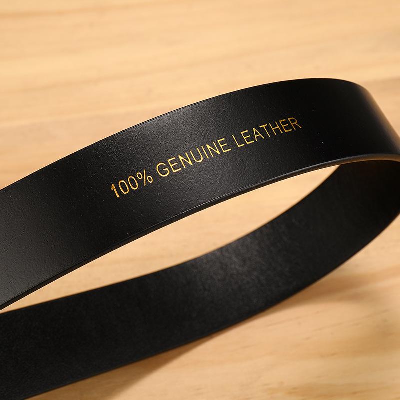 Meier Top grain leather automatic belt - men's genuine leather belt - casual retro automatic buckle pants belt