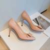 Temperament Bow Women's High Heels Spring and Summer French with Skirt Light Mouth Stiletto Single Shoes