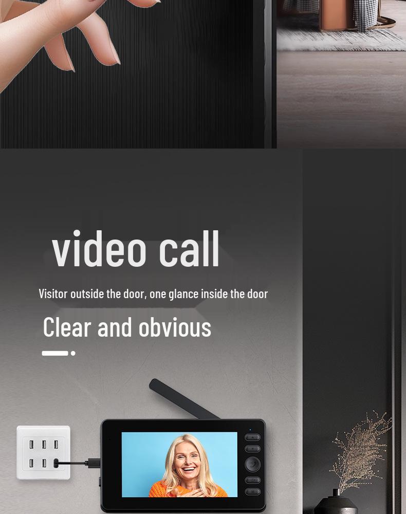 New Wireless Smart Doorbell with Video Intercom, Infrared Night Vision, HD Monitoring, and One-Key Wake-up