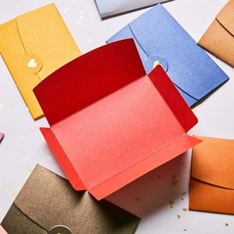 20pcs Mini Envelopes Small Greeting Card Name Card Envelope Hot Stamping Love Pearlescent Paper
