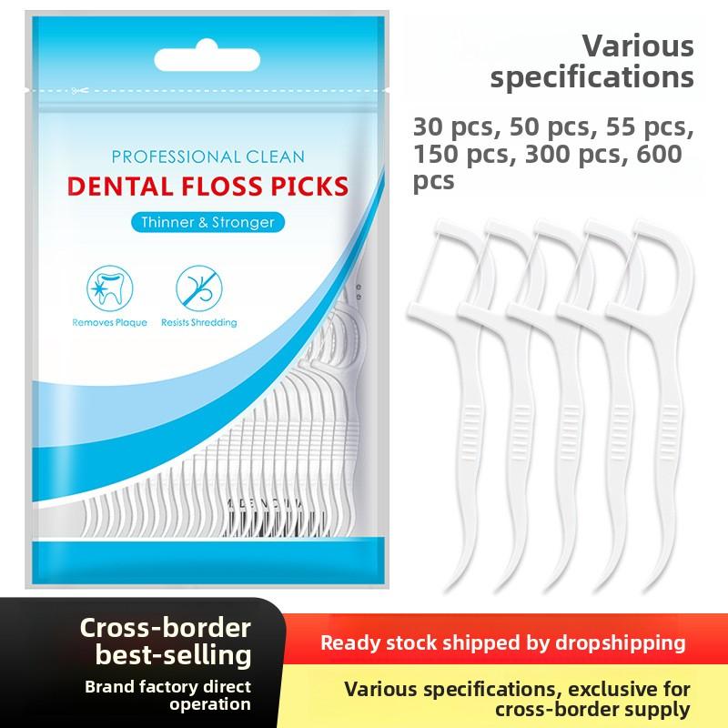 High-Tensile Plastic Floss Sticks 50-80 Count Oral Hygiene Toothpick Pack