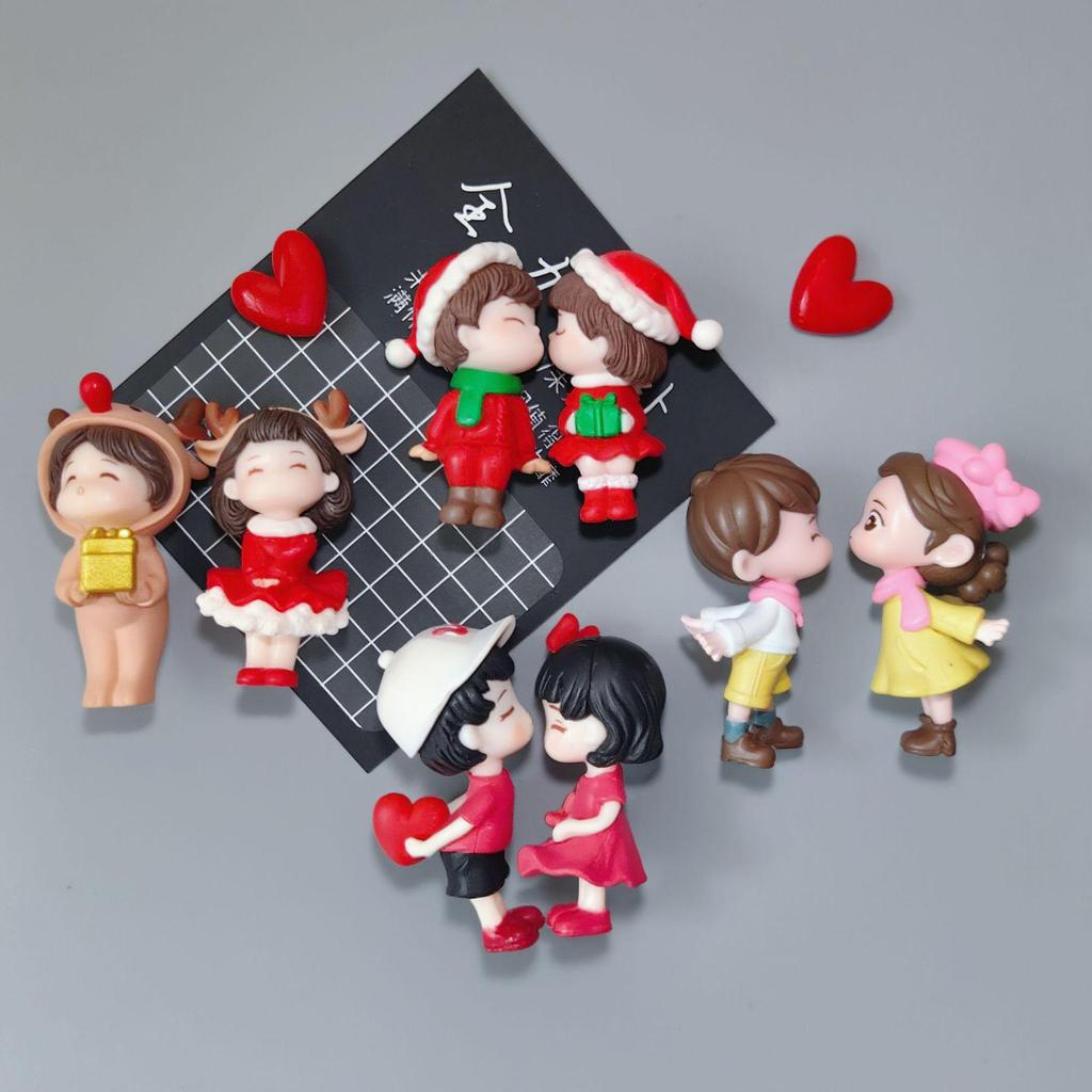 Custom Celebrity Couple Character Fridge Magnet - Creative Wedding Door Decoration & Message Holder