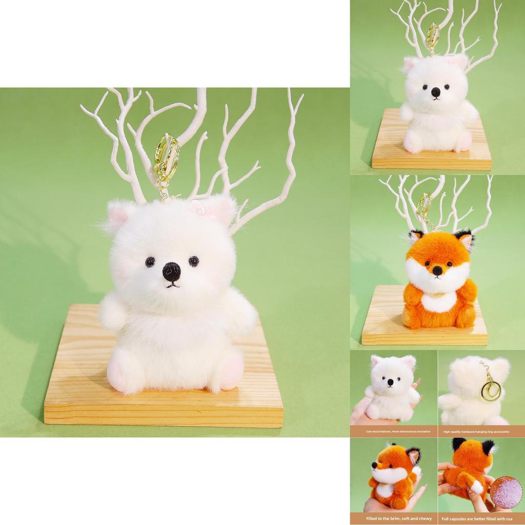 Cute Animal Fox Doll With Polyester Filling For Kids Backpack Accessory