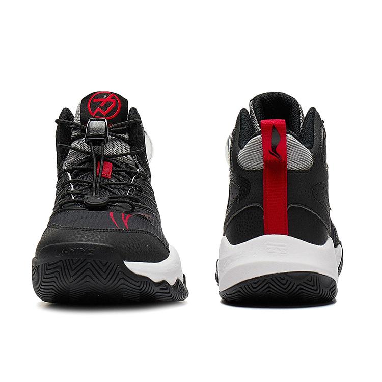 Li Ning Primary 3.0 V2 Comfortable Shock Absorption Mid-Top Kids Basketball Shoes Kids Sneaker Black YKBT074-9