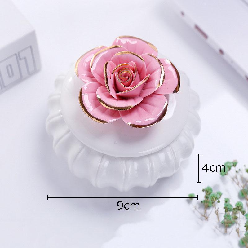 

Gilded Flower Decorative Storage Tank Tea Canister Rose Flowers Ceramic Storage Jar and Lids Candy Pots Porcelain Candy Pots