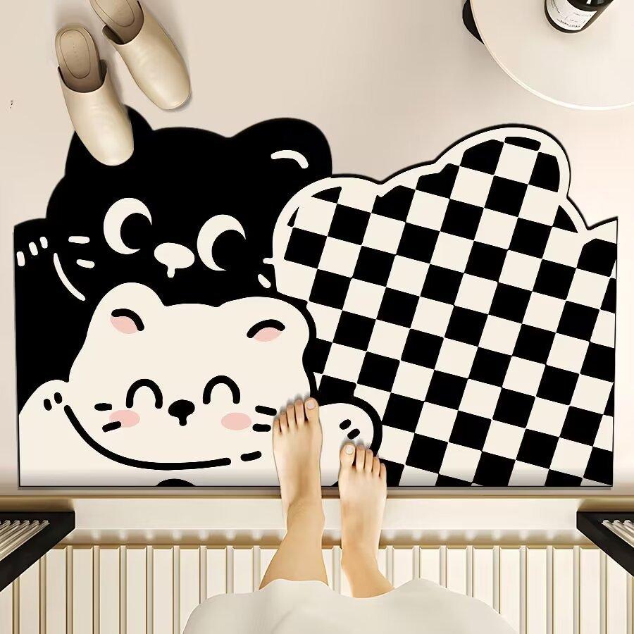 Diatom Mud Style Floor Mat Household Bathroom Floor Mat Entrance Door Mat Bathroom Absorbent Foot Mat