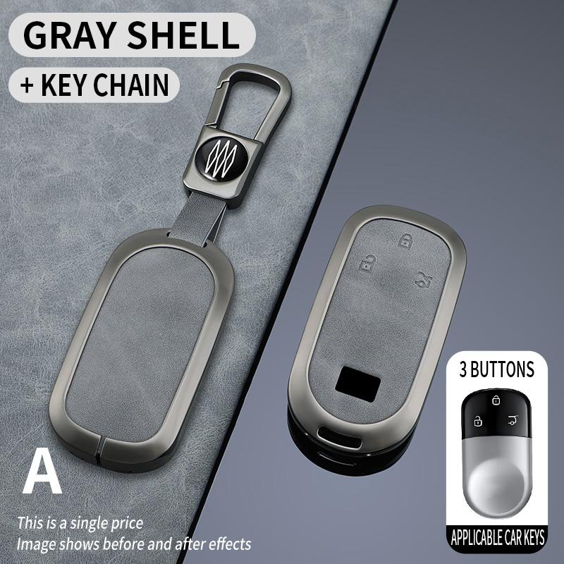 Zinc Alloy+Leather Car Remote Key Case Cover Protective Shell Fob For 23-24 Geely Rox 01 Baic Polestones 01 Jishi Accessories