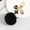 Beautiful Plush Bobble Keychains Cartoon Bear Fashionable Gold Color Ornament Present for Friends Party Favors