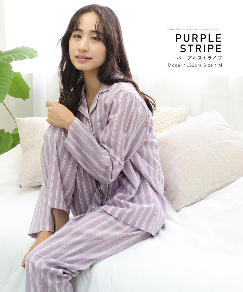 ON NISHIKI Long Sleeve Cotton Top and Bottom Set with Perfect for Spring and Autumn Loungewear Women's Pajamas, 100% Sheeting, Skin-Friendly,