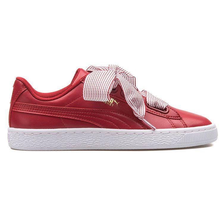 Puma Basket Enzo Heart Casual Sneakers Women Sneakers Red White 365198-02