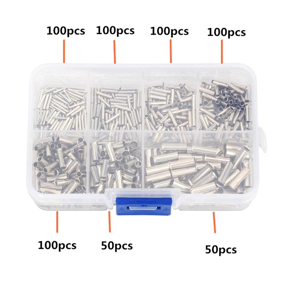 600pcs Tube Crimp Terminals Copper Core PE Insulated for 0.5mm2 Through 6.0mm2 Wire Gauges Used In General Electrical Work