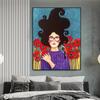 Abstract Style Girl Portrait Canvas Paintings Modern Figure Posters Prints Wall Art Pictures for Living Room Bedroom Home Decor