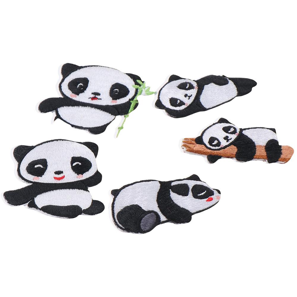 9 Stuks Schattige Panda Geborduurde Patches Panda Strijkbare Patches Jassen Delicaat Vrouwen