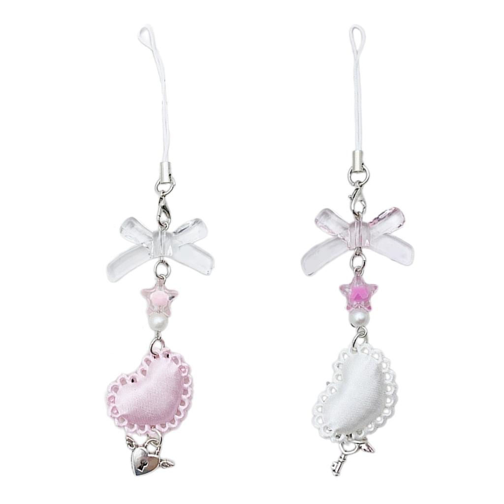 Fashion Heart Bowknot Star Agățat Pandantiv telefon Breloc Snur Buzunar Breloc Curea Geantă Decorare Portofel Pandantive