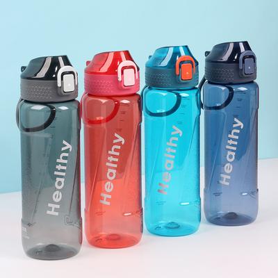 Pahar de Plastic Sport în Aer Liber Pahar de Apă 800ml cu Mâner Gură Dreaptă Pahar Spațial Capac cu Arc Pahar de Apă
