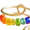 Rotatable Ring with Rainbow Bead Stylish for Girlfriend Ladies Anniversary