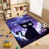 Multiple Sizes Black Cat Starry Sky Print Carpet Rug for Living Room Bedroom Sofa Doormat Home Decor Non-slip Floor Mat