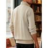 Men S Casual Vintage Half Zip Knit Sweater Loose Fit Long Sleeve Pullover