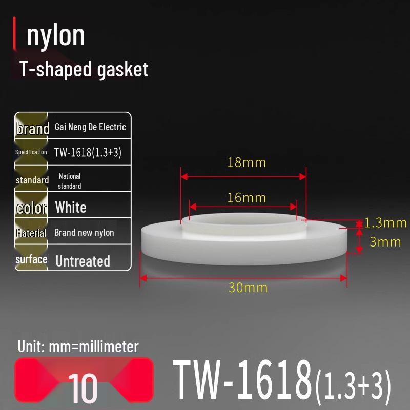 T-shaped Nylon Gasket Ring Screw Shaft Sleeve, Round Concave-Convex Insulation Pad, M2-M35