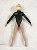 Scale Action Figure Compatible with TBLeague Body DMTOYS Beautiful Woman Sexy Black Long Sleeve Top with Open Chest and High Leg Bodycon Jumpsuit Body