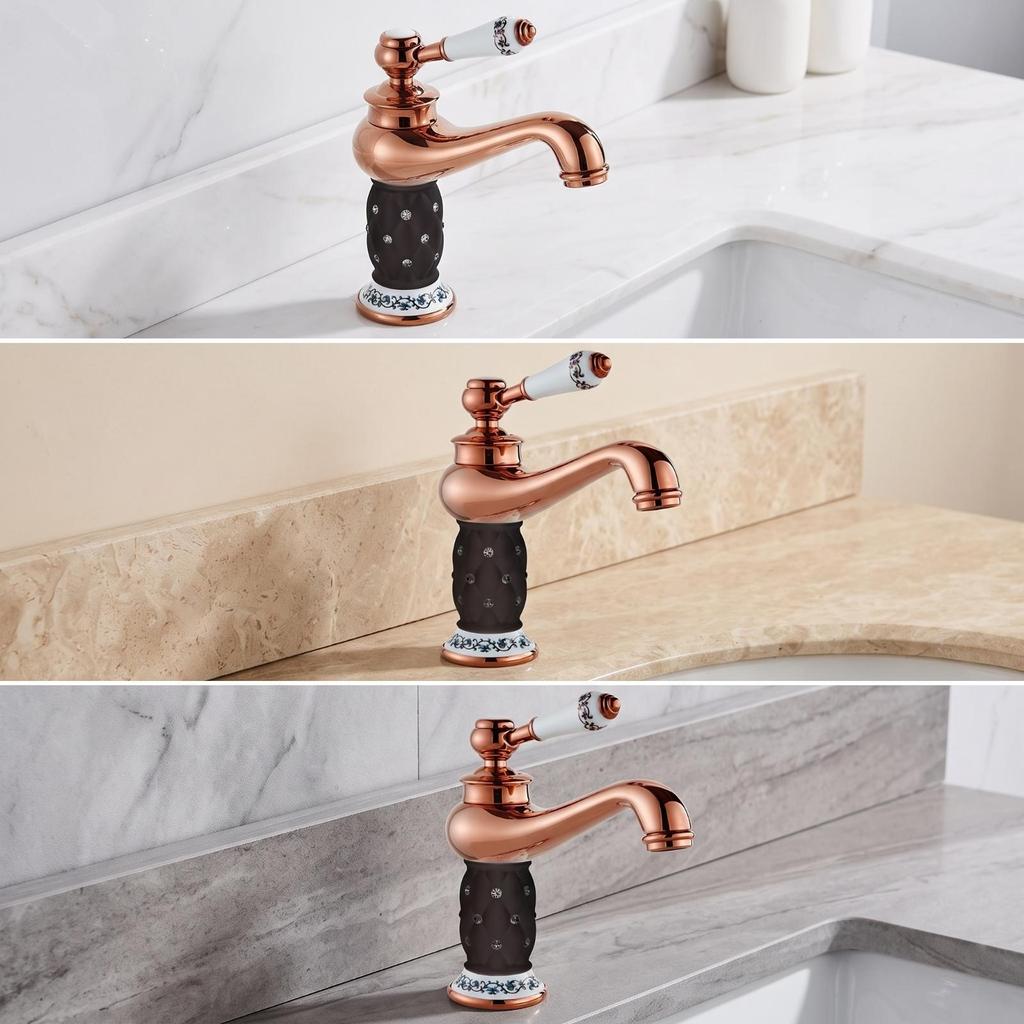 Single-Handle Bathroom Faucet Classic Sink Tap Curved for Vanity