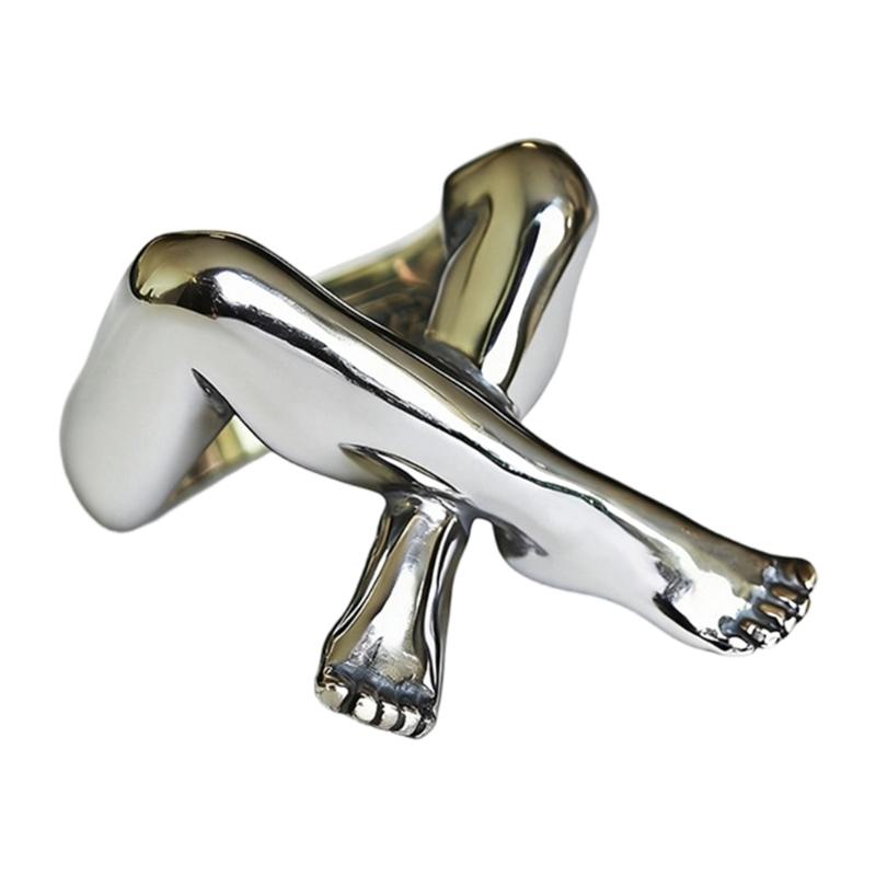 Adjustable Dating Rings Leg Shape Opening Rings Vintage Finger Jewelry Alloy Texture Suitable for Casual and Formal Wear