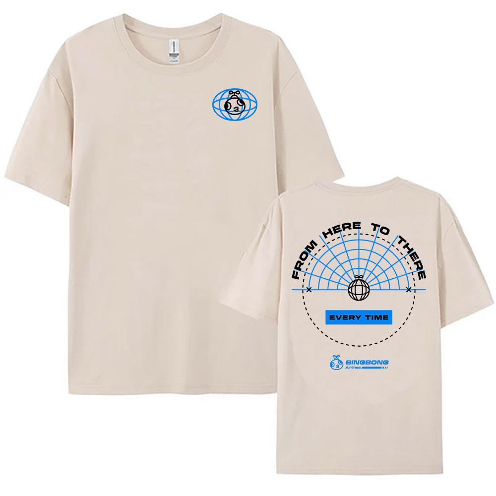 Bingbong Airlines Peak Game Print T-shirt Unisex Streetwear Loose Short Sleeve Cotton T Shirt Casual Clothing