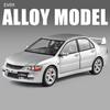1/24 Mitsubishis Lancer Evolution Alloy Sports Car Model Diecasts Metal Racing Vehicles Car Model Sound and Light Kids Toys Gift