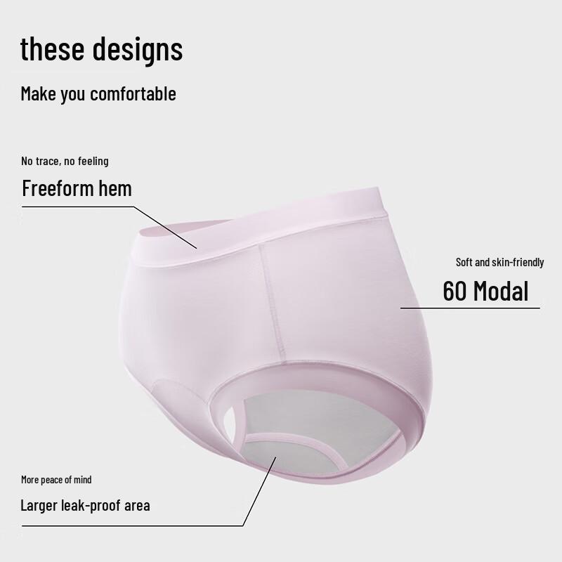 Bananain 509A Women's High-Waist Modal Leak-Proof Briefs (2-Pack)