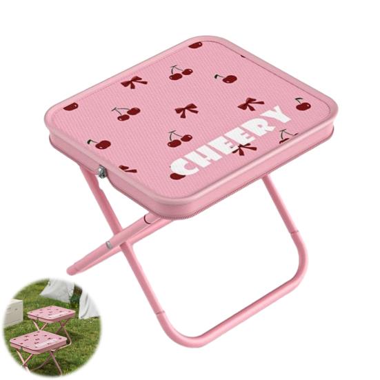 Outdoor Folding Stool with Carry Bag Portable Lightweight Heavy Duty Camping Backpacking Beach Picnic Fishing Collapsible Chair Seat