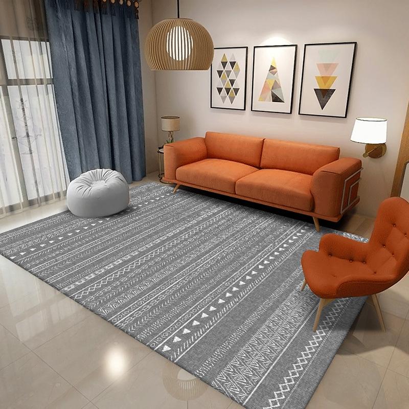 Modern Geometric Tribal Area Rug With Artistic Retro Pattern Designs Soft Decorative Carpet For Living Room Bedroom Home Decor