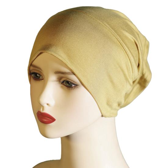 Headscarf Hat Mercerized Cotton Soft Breathable Wrinkle-Resistant Fabric Elastic Comfortable Fit Turban Hat Daily Wear