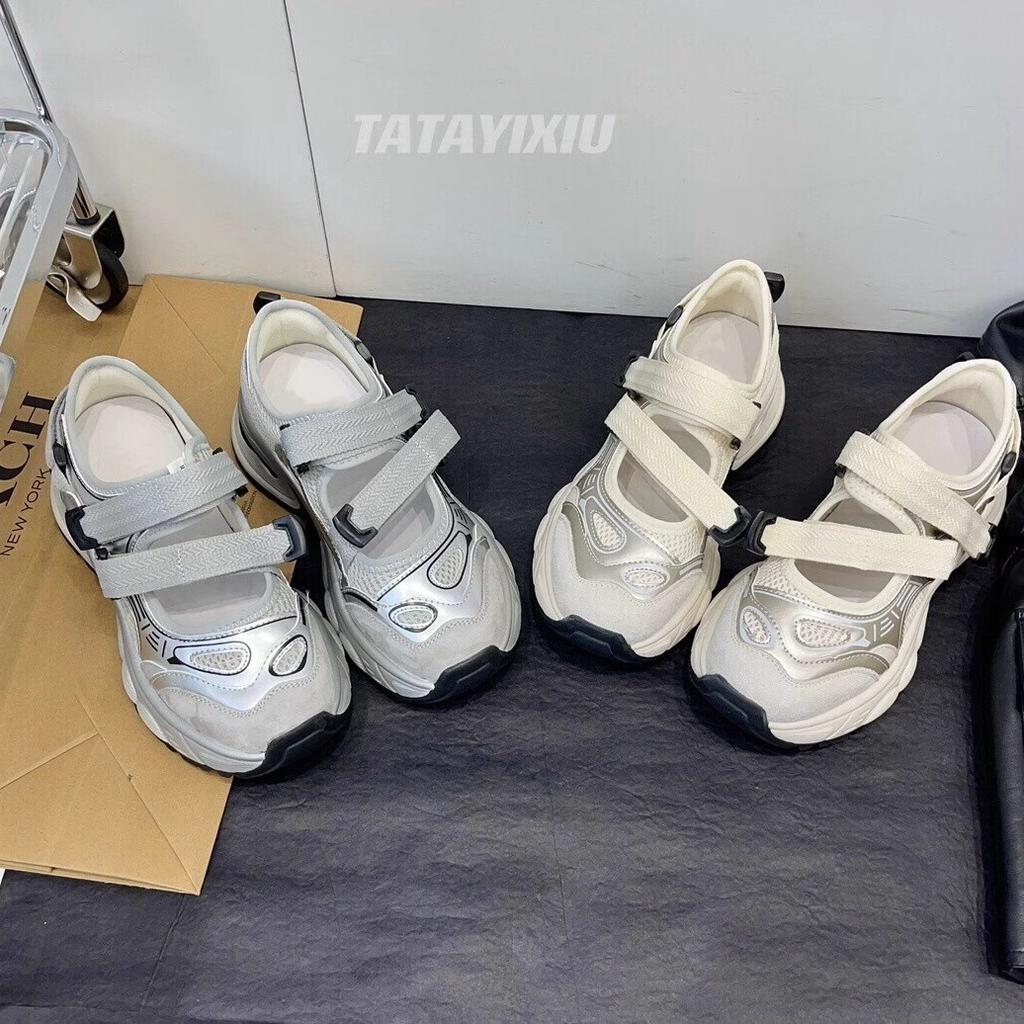 thick-soled hollowed-out breathable sandals women's summer new outer wear Velcro color matching casual sports shoes