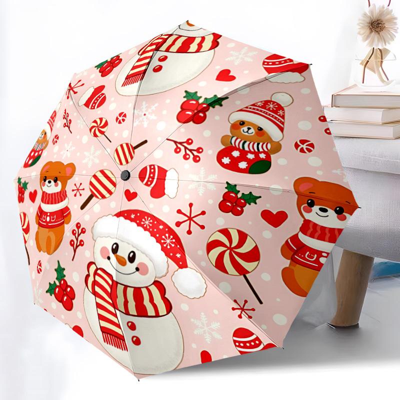 

1pc Christmas-themed Automatic Umbrella - Automatic Opening And Closing, Sturdy Iron Frame, Portable Folding Design yy251018234