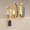 3PCS/Set Minimalist Hoop Earrings Round Shape Dainty Zircon Earrings Trendy Huggie Earrings  Wedding