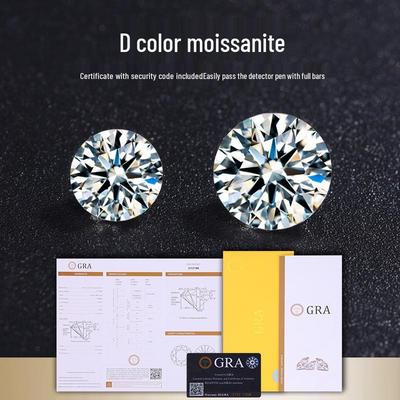 Ting Xiang Kai Moissanite Round Loose Stone, 50 Points, 1 Carat, D Color, VVS1 Clarity, Synthetic Silicon Carbide Gem.