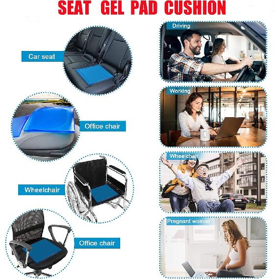 Motorcycle Seat Gel Pad Seat Cushion Shock Absorption Mats Reduce Fatigue Comfortable Soft Gel Pad Cool DIY Seat Pad Motorcycle Seat Foam Car Office