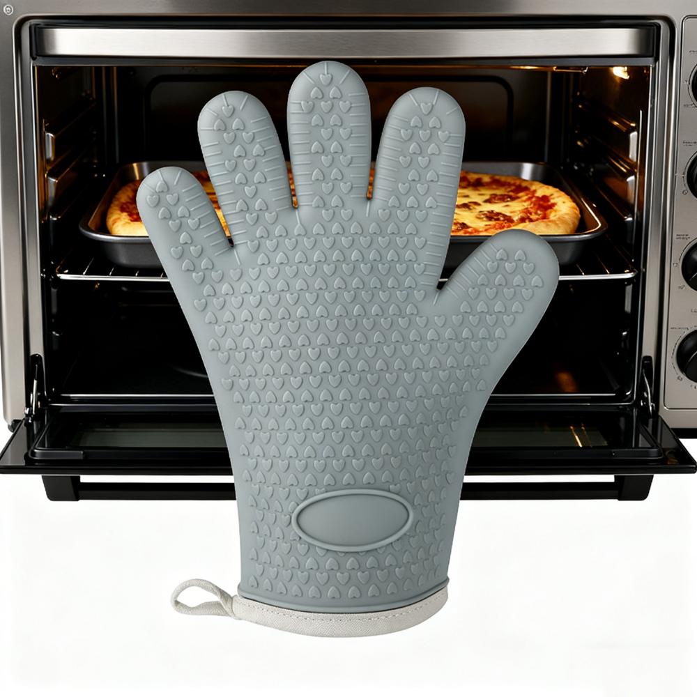 Silicone Anti-Scalding Gloves Microwave Oven Baking Special Heat Insulation Gloves Thickened High Temperature Kitchen Household