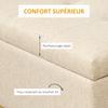 2-in-1 bench with storage trunk, upholstered seat and steel legs, 110 x 44 x 48 cm, beige and gold