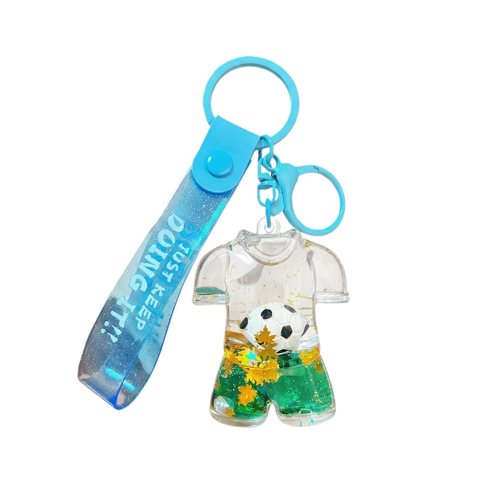Football-themed Acrylic Sand Flowing Keychain Pendant With  Sand Flowing Bottle 5ml синий