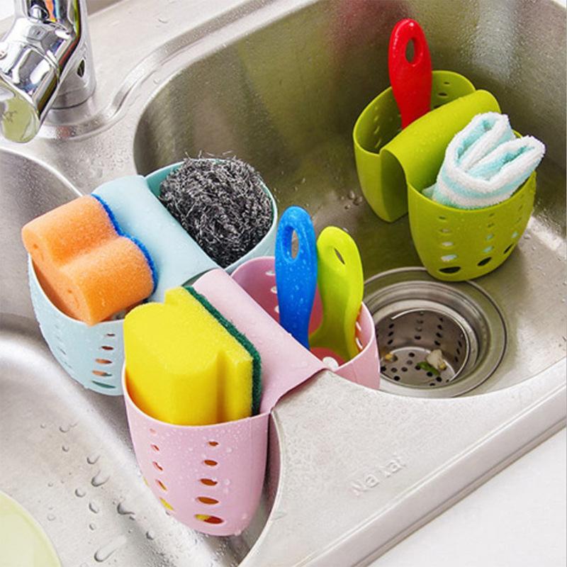 1PC Sponge Holder for Kitchen Sink, Silicone Sink Saddle Double Side Hanging Storage Basket