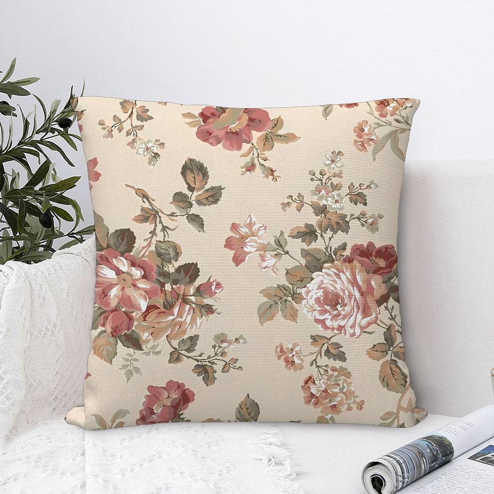 Floral Rose Pattern Pillow Case Sofa Decorative Home Double-sided Print Plush Square Throw Pillow Covers Cushion Decor Cover