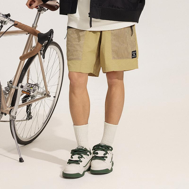 Li Ning Sports Fashion Series Ice Silk Quick-Dry Cool Comfortable Relaxed Moisture-Wicking UV-Resistant Sports Shorts Men Shorts Khaki AKSU633-4